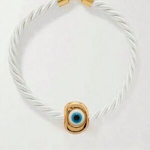 White boho evil eye necklace S700
